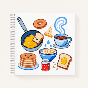 Cuaderno Patrón Mono de Desayuno Lindo – Comida Kawaii Sin 