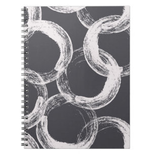 Cuaderno Patrón monocromo sin soldadura con círculos