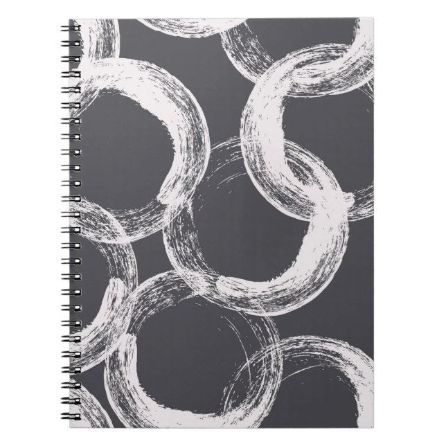Cuaderno Patrón monocromo sin soldadura con círculos (Frente)