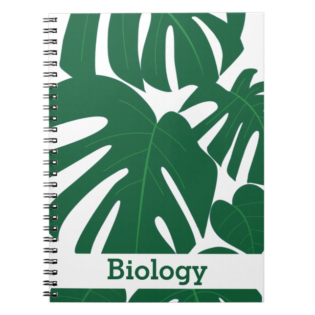 Cuaderno Patrón Monstera Floral Personalizado (Frente)