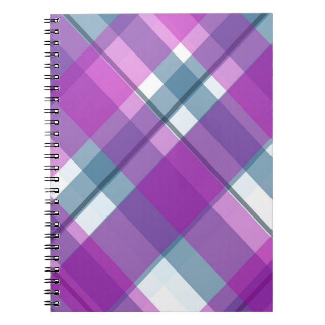 Cuaderno Patrón morado de tartán (Frente)