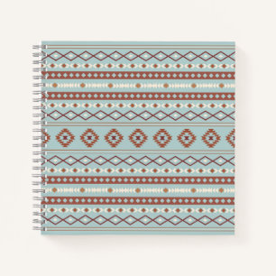 Cuaderno Patrón Motif Mezclado Azteca Rusts Crema Azul