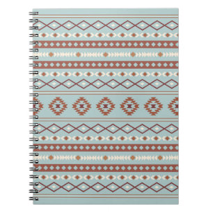 Cuaderno Patrón Motif Mezclado Azteca Rusts Crema Azul