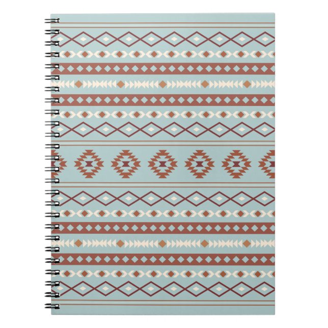 Cuaderno Patrón Motif Mezclado Azteca Rusts Crema Azul (Frente)