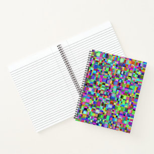 Cuaderno Patrón multicolor de formas de cuadrados abstracto