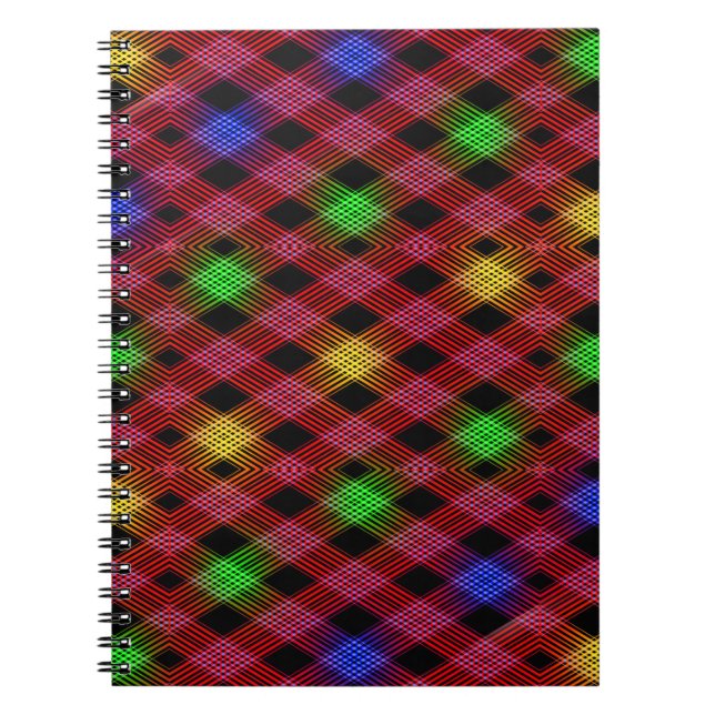 Cuaderno Patrón multicolor de Gingham Check (Frente)