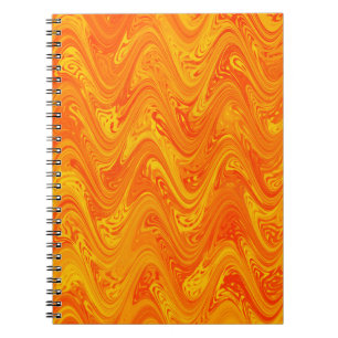 Cuaderno Patrón Naranja Amarillo Rojo de mármol