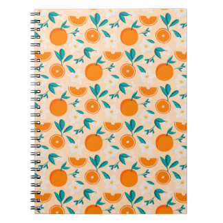 Cuaderno Patrón Naranja | Diseño Fresco de Cítricos