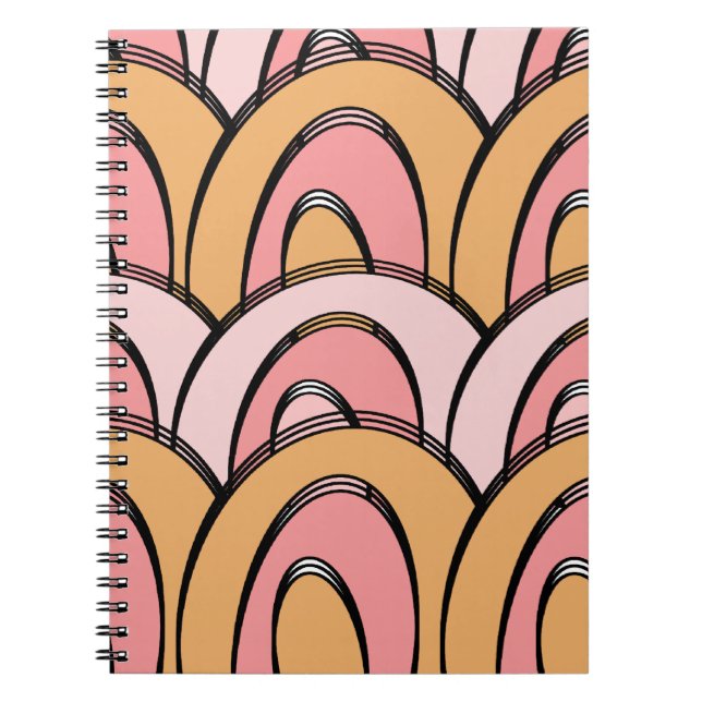 Cuaderno Patrón Naranja Rosa Arcoíris Divertido   (Frente)