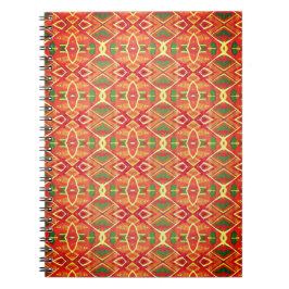 Cuaderno patrón naranja y verde
