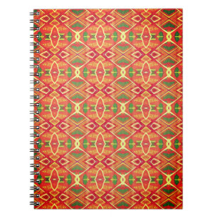 Cuaderno patrón naranja y verde