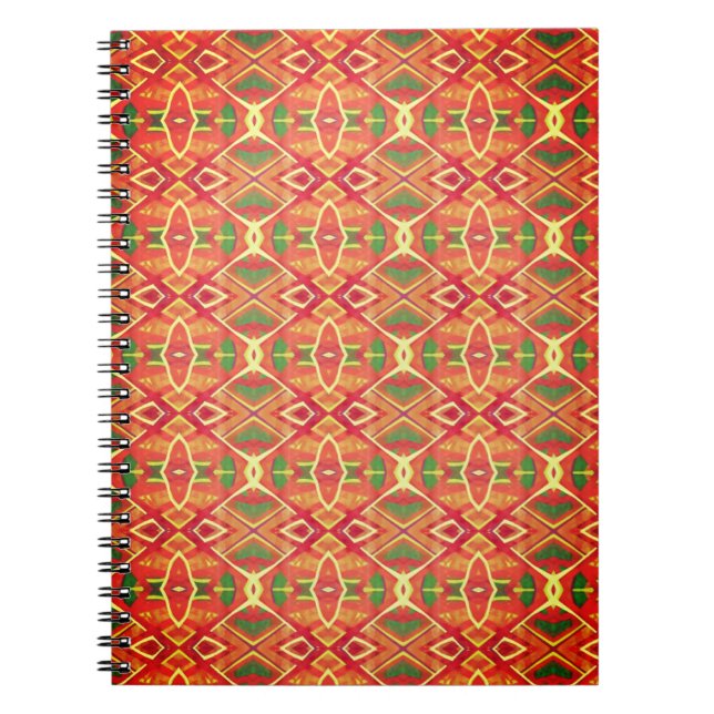 Cuaderno patrón naranja y verde (Frente)