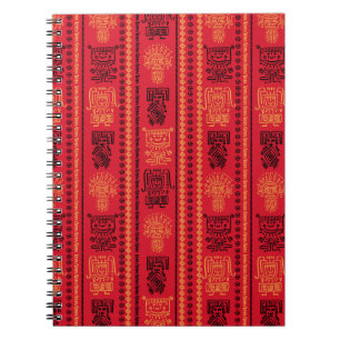 Cuaderno Patrón Nativo Rojo Tribu étnica Boho Cultura