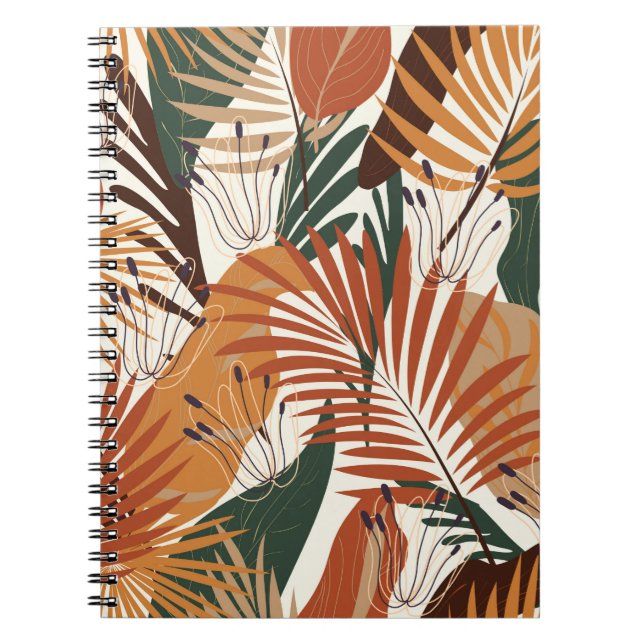 Cuaderno Patrón natural, plantas abstractas y caudal sin fo (Frente)