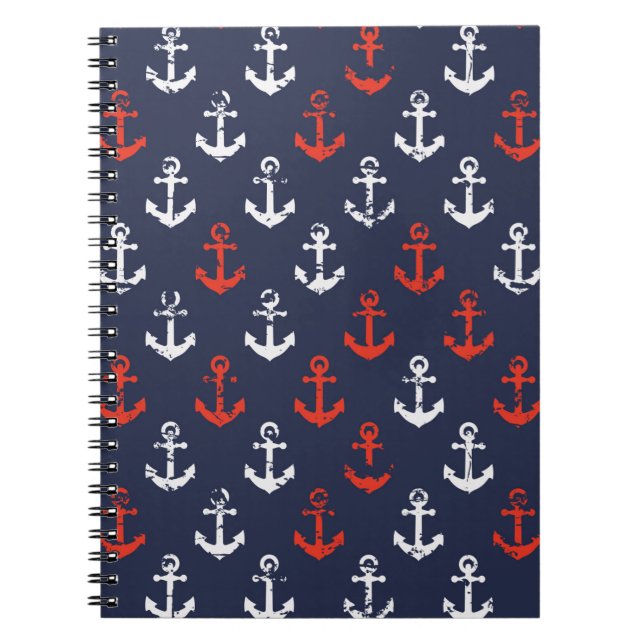 Cuaderno Patrón Naval Azul Y Blanco Rojo (Frente)