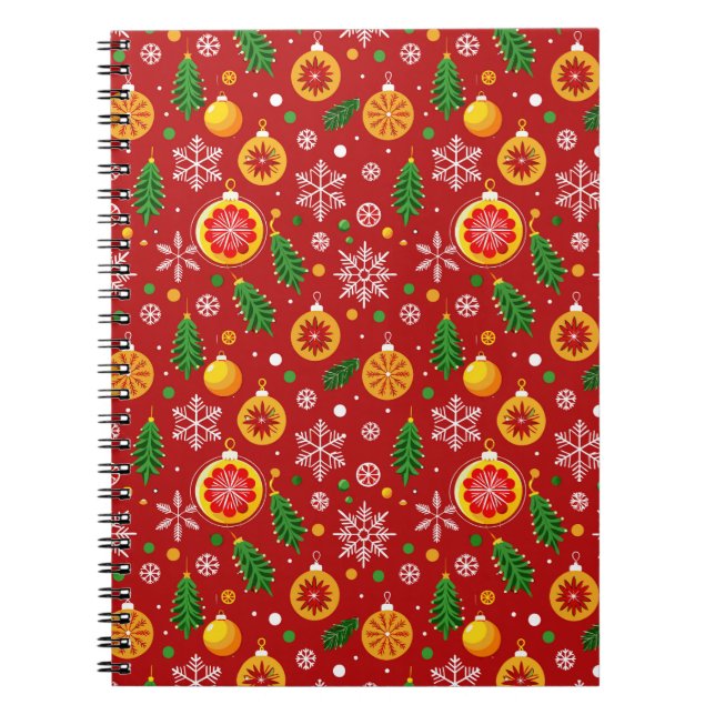 Cuaderno Patrón navideño rojo (Frente)