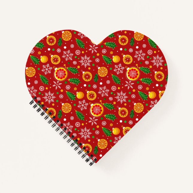Cuaderno Patrón navideño rojo (Anverso)