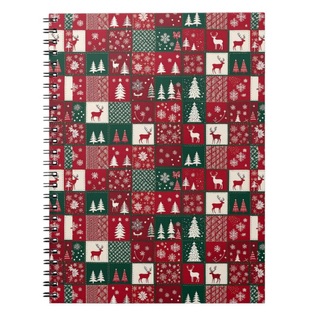 Cuaderno Patrón Navideño Vibrante (Frente)