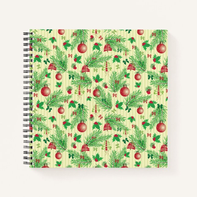 Cuaderno Patrón navideño vintage (Anverso)