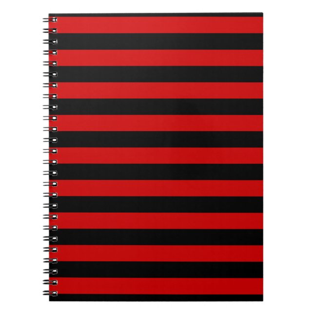 Cuaderno Patrón negrita de rayas negras y rojas (Frente)