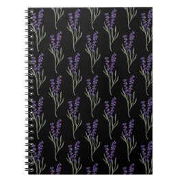 Cuaderno Patrón negro para portátiles Lavender
