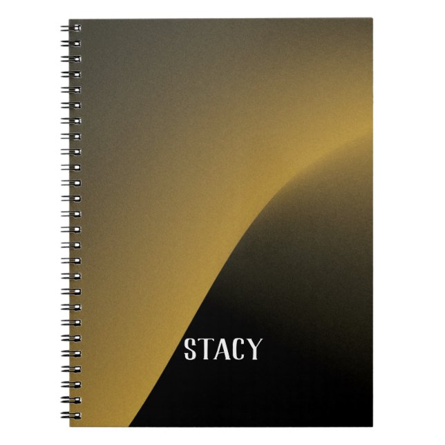 Cuaderno Patrón negro y oro personalizado de moda suave N (Frente)