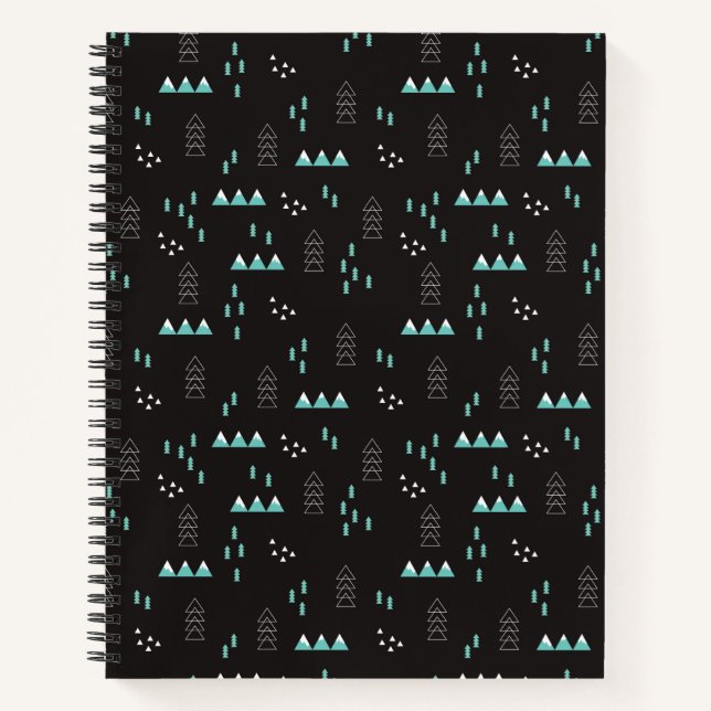 Cuaderno Patrón nocturno geométrico de Wonderland (Anverso)