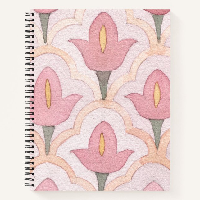 Cuaderno Patrón notablemente decorativo Tulipanes acuarelas (Anverso)