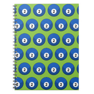 Cuaderno Patrón número dos de la bola azul Billiard
