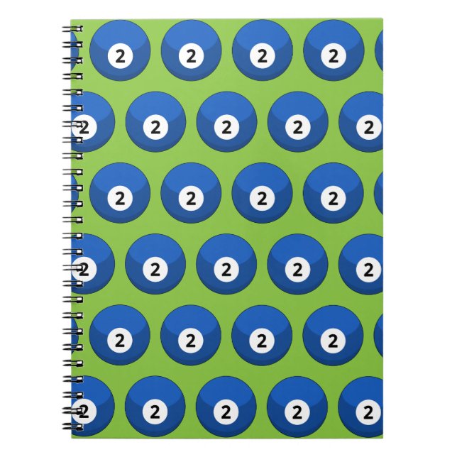 Cuaderno Patrón número dos de la bola azul Billiard (Frente)