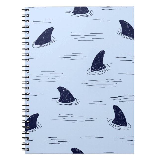 Cuaderno Patrón oceánico de aleta de tiburón (Frente)