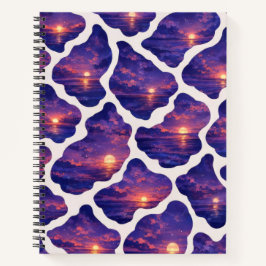 Cuaderno Patrón Oceánico de Puesta de Sol Celestial