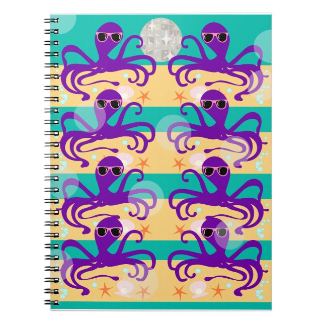 Cuaderno Patrón Octo Fiesta Octopus Creatura de Mar Cuto (Frente)