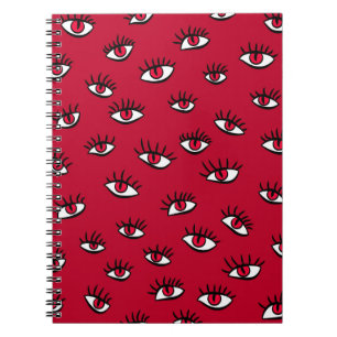 Cuaderno Patrón Ojos Rojos - Horror Estética Gótica