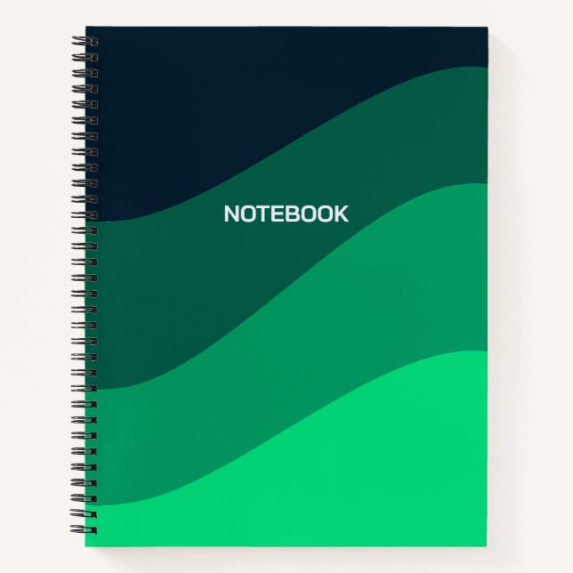 Cuaderno Patrón Ombre negro verde (Anverso)