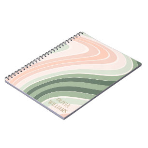 Cuaderno Patrón ondulado retro groovy