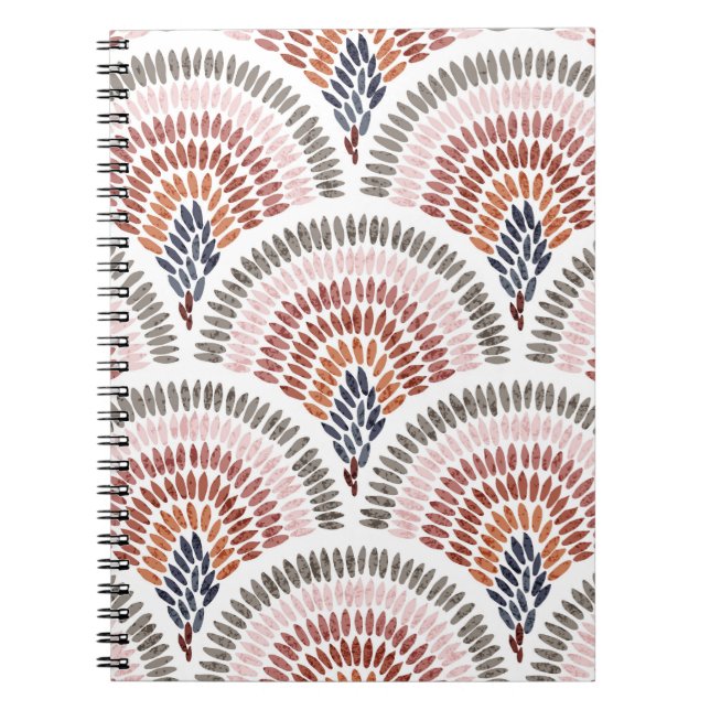 Cuaderno Patrón ondulado sin costura. Diseño de Seigaiha en (Frente)