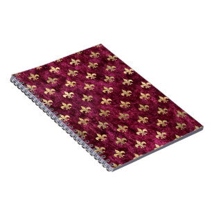 Cuaderno Patrón Orleáns De Terciopelo Rojo