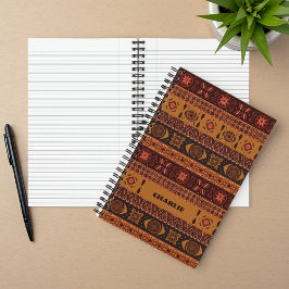 Cuaderno Patrón ornamental tribal de la etnia terracota mod