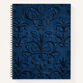 Cuaderno Patrón Ornato Azul Profundo