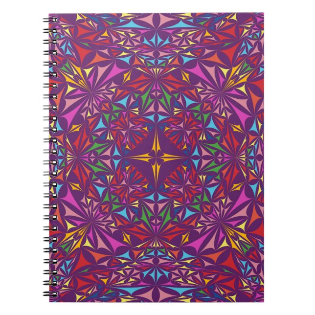 Cuaderno Patrón ornato de Kaleidoscopio Púrpura (Frente)