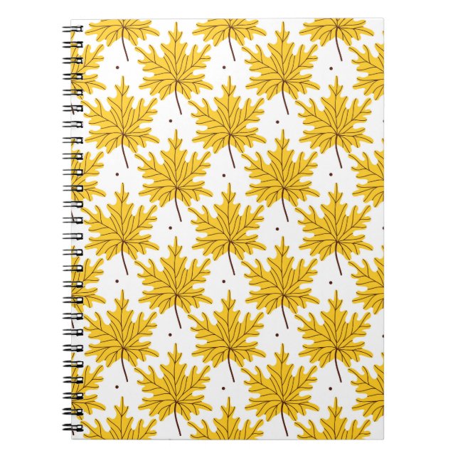 Cuaderno Patrón Otoño de hojas de arce doradas (Frente)