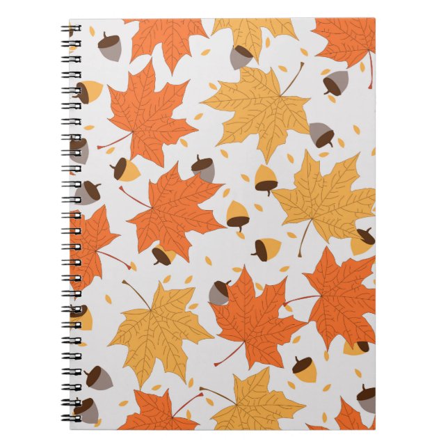 Cuaderno patrón otoño vintage patrón ininterrumpido (Frente)