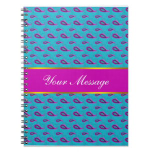 Cuaderno Patrón paisley de pavo real y magenta
