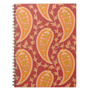Cuaderno Patrón Paisley. Número turco. Naranja cimarrón 
