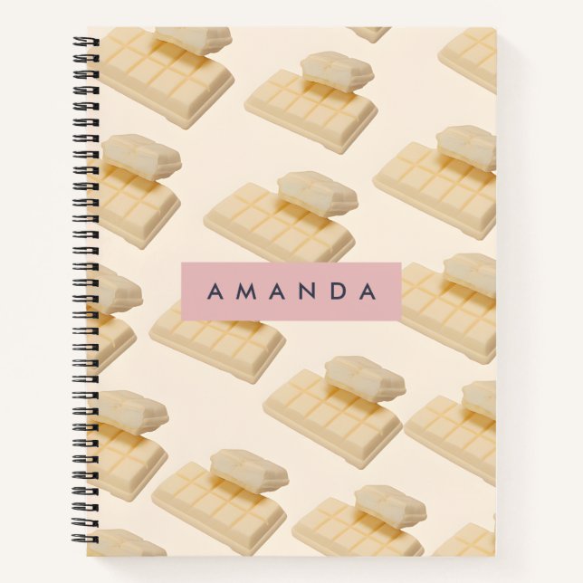 Cuaderno Patrón personalizado de barra de chocolate blanco (Anverso)