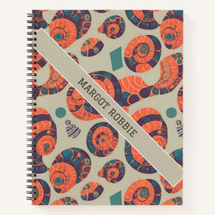 Cuaderno Patrón personalizado de color arcoiris de caracol