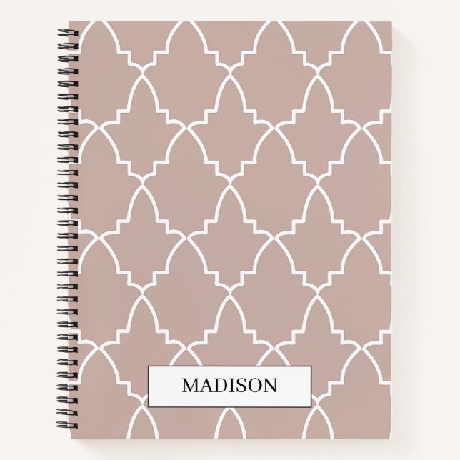 Cuaderno Patrón personalizado de entramado marroquí (Anverso)