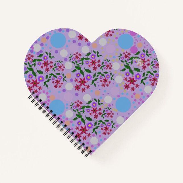 Cuaderno Patrón personalizado de flores y enredaderas de Ki (Anverso)