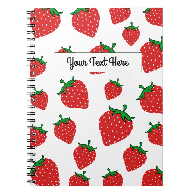 Cuaderno Patrón personalizado de fresa cuta (Frente)